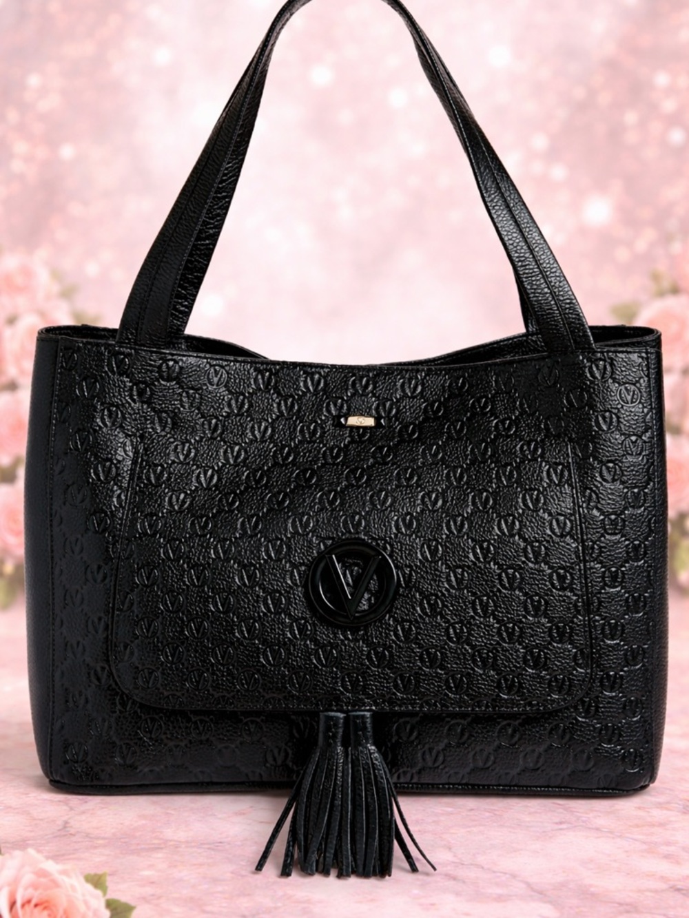 Valentino by Mario Valentino Ollie Dollaro Monogram Leather Tote Bag NWT